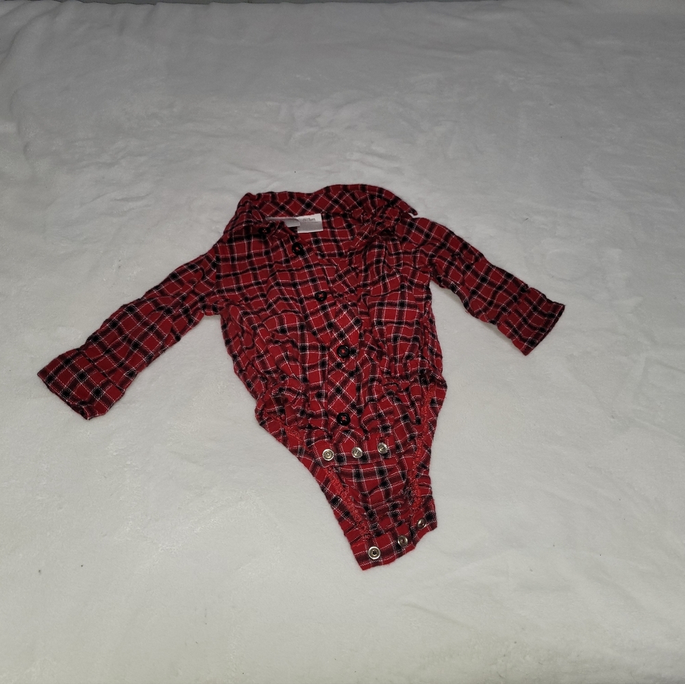 Red plaid onesie